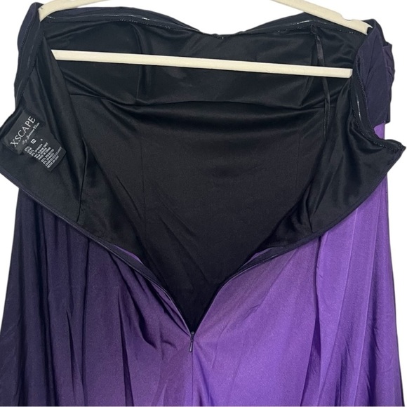 Xscape by Joanna Chen Strapless Purple Black Ombre Style X9686 Size 12 - Picture 6 of 9
